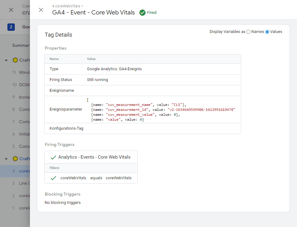 Details des Analytics 4 Tags