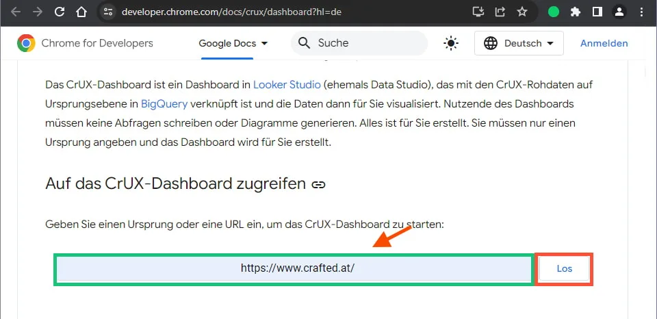 CrUX-Dashboard erstellen